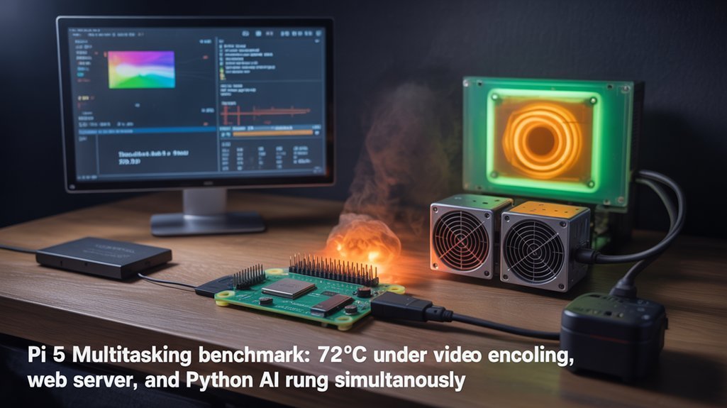 Raspberry Pi multitasking real world performance gains running at 72 degrees