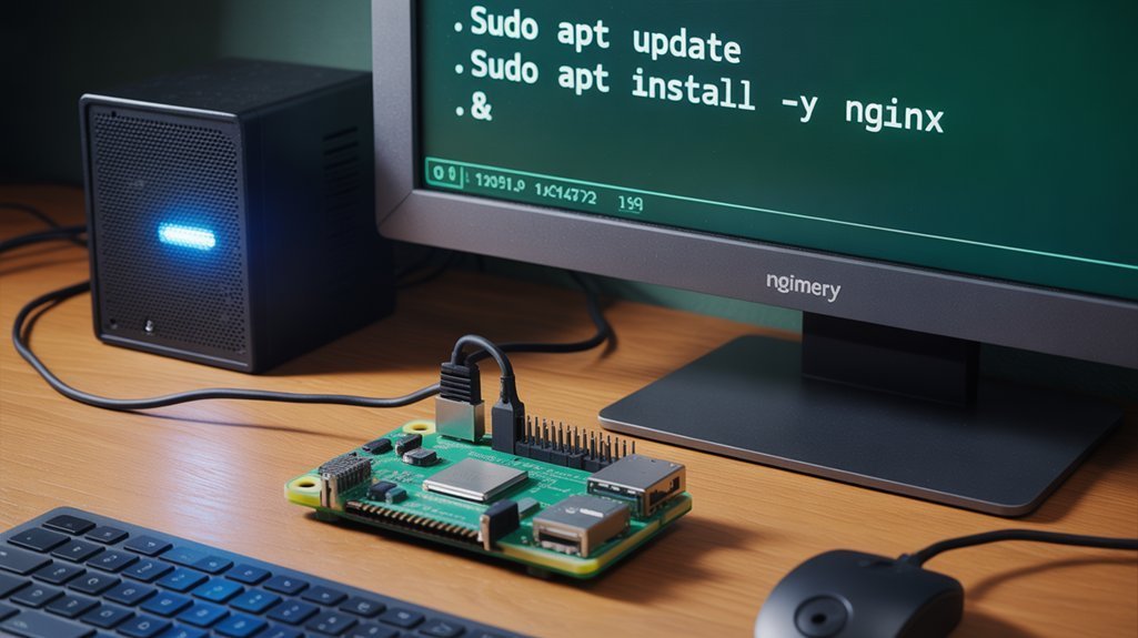 installation of an Nginx web server on a Raspberry Pi